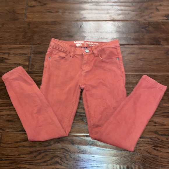 Hippie girl regular rise skinny denim mauve pink faded red jeans room to grow 6X - Picture 2 of 7